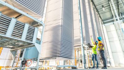 The Heirloom Carbon direct air capture plant in Tracy, California, which opened last November.