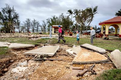 Debris left by Typhoon Bavi in Guam in July.