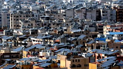 Rooftop solar arrays in Beirut, Lebanon.