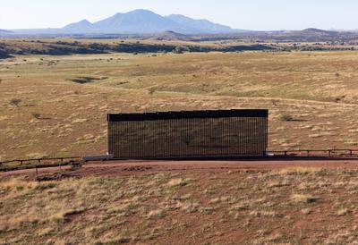 Part of a new border wall being built in Arizona's San Rafael Valley.