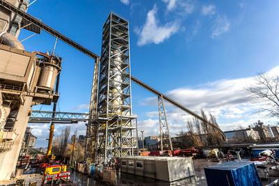 The Low Emissions Intensity Lime And Cement project's kiln designed for carbon capture in Lixhe, Belgium.