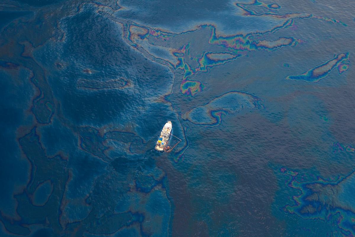An oil slick in the Gulf of Mexico after the Deepwater Horizon oil spill in 2010.