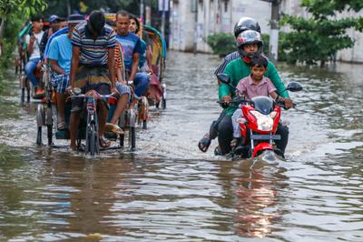 Flooding after heavy rains in Dhaka, September 22, 2023.