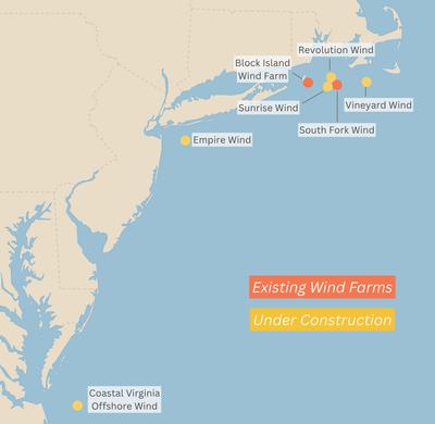 Facing a Hostile Administration, U.S. Offshore Wind Is in Retreat U.S. wind farms.