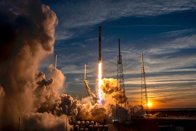 A SpaceX Falcon 9 rocket at takeoff. SpaceX now has more than 9,000 Starlink satellites orbiting the Earth.