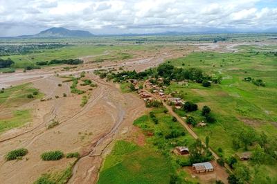 The path of mudslides brought on by Cyclone Freddy in Mulanje District, Malawi.