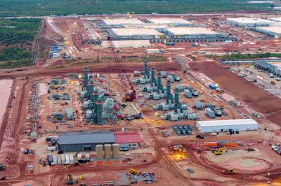 Gas turbines being installed at the Stargate A.I. data center in Abilene, Texas, in September.