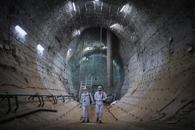 A former iron mine near Salzgitter, Germany, being converted to a storage site for spent nuclear fuel, October 2024.
