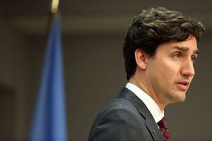 Canadian Prime Minister Justin Trudeau at a news conference on the Paris Agreement in April 2016.