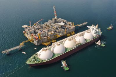A liquefied natural gas import terminal near Porto Levante, Italy.