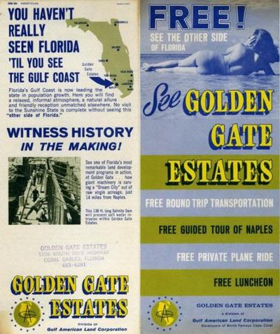 A 1960s brochure for the Golden Gate Estates development.