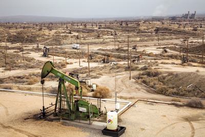 Oil drilling in Kern County, California.