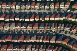An aerial view of housing developments near Markham, Ontario.