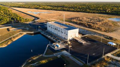 The Miller pump station, one of three stations built as part of the Picayune Restoration Project.