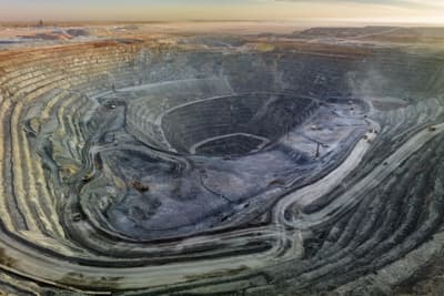 The Oyu Tolgoi copper and gold mine in the Gobi Desert, Mongolia.