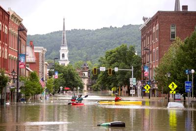 Flooding in Montpelier, Vermont, July 2023.