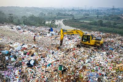 Plastic waste at a dump in South Tangerang, Indonesia.