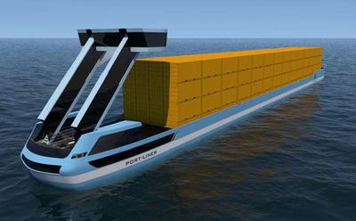 An all-electric, driverless canal barge by the Dutch company Port-Liner is expected to start navigating between Amsterdam, Antwerp, and Rotterdam in the summer of 2018.