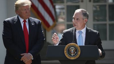 EPA Administrator Scott Pruitt and President Trump at the White House last June.