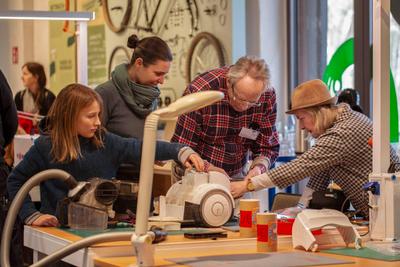 A Repair Café at the German Technology Museum in Berlin.