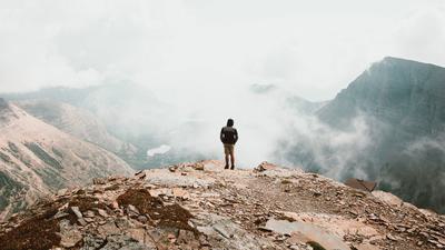 The view from atop Swiftcurrent Mountain in Montana.
