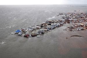 Flooded homes in Ocean County, New Jersey after Superstorm Sandy in October 2012.