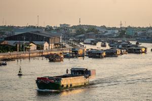 Can Tho City in the Mekong River delta in Vietnam.
