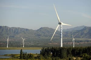 A windfarm on the outskirts of Beijing.