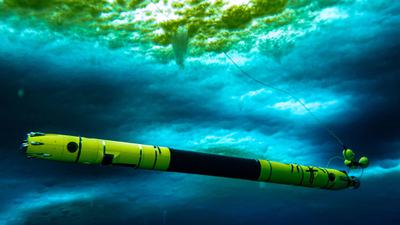 The Icefin robot under sea ice in Antarctica.